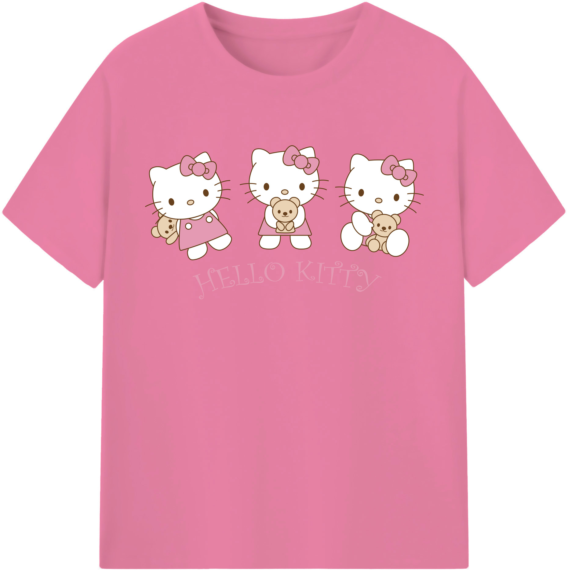 （画像用） Hello Kitty ハローキティ 綿100％半袖Tシャツ（フロントプリント）